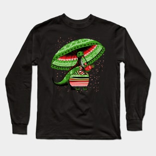 Vintage Mexican Folk Art Dinosaur Illustration - Colorful and Unique Design Long Sleeve T-Shirt